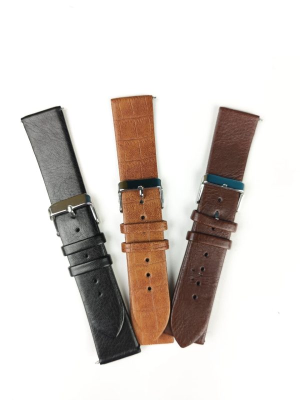 22mm Leather Strap For Smartwatch – Coffee Color