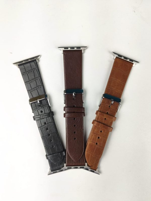 49mm Leather Strap For Smartwatch – Black Color