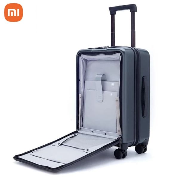 Xiaomi Youpin Latest 90 NINETYGO Bussiness Suitcase 20 Inch Boarding Case With Front Cover Spinner Wheels Hardshell TSA Luggage Lock – Grey Color