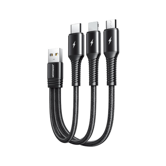 Joyroom 3 In 1 Charging Cable 0.15m-Micro Type C Lightning (S-01530G9)