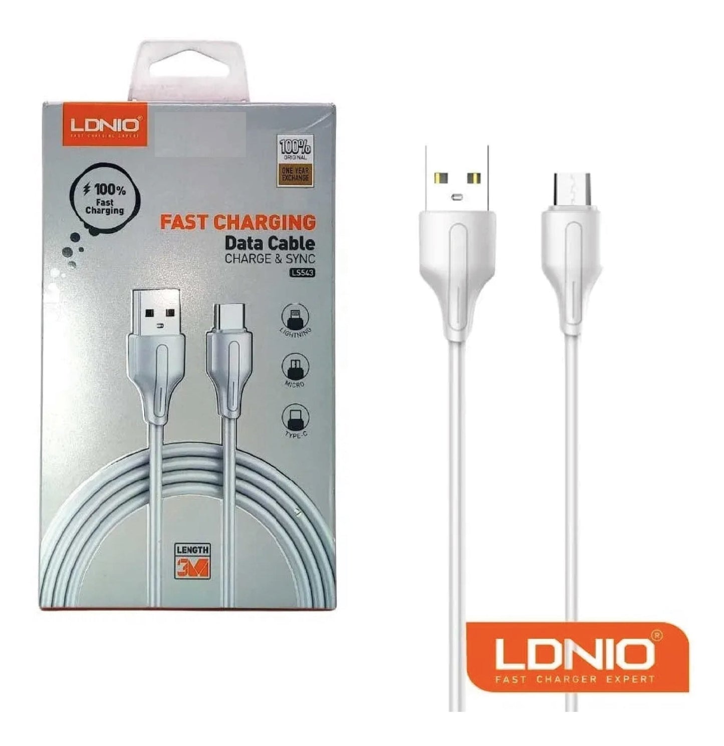 LDNIO Cable (LS543) USB-A To Type-C