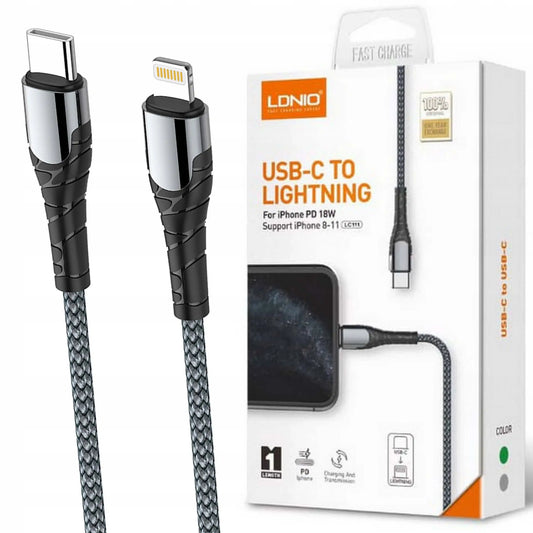 LDNIO LC111 USB Type-C To Lightning 30W Cable For IPhone/IPad (1 Meter)