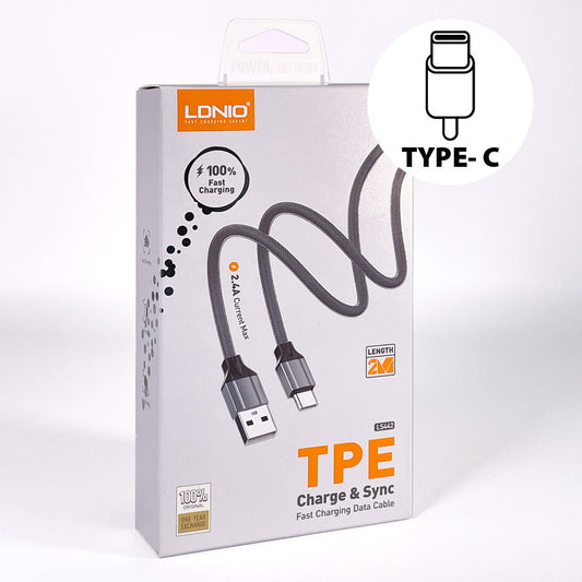 LDNIO LS442 TPE Charge & Sync Data Cable For Type-C 2 Meters