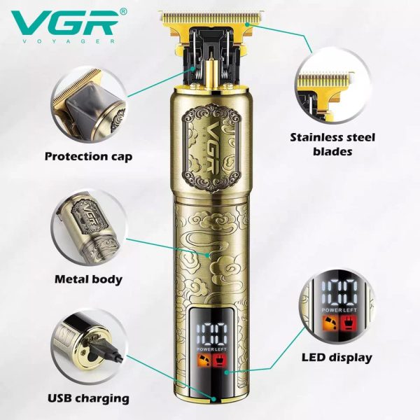 VGR V-073 Professional Hair Trimmer With LED Display