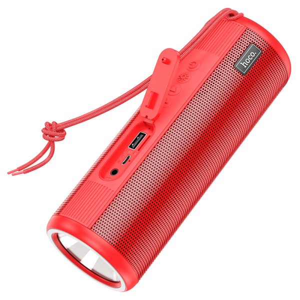 Hoco HC11 Bluetooth Wireless Speaker With Flashlight – Red Color