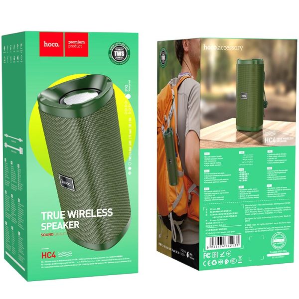 Hoco HC4 Bluetooth Speaker – Army Green Color