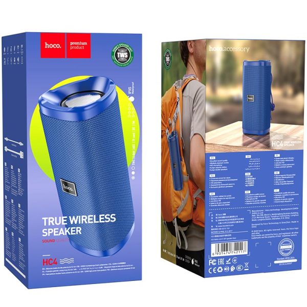 Hoco HC4 Bluetooth Speaker – Blue Color